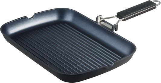 SKITCHN Grill Pan with Folding Handle, Nonstick Indoor BBQ Grilling Pan - 13 9IN