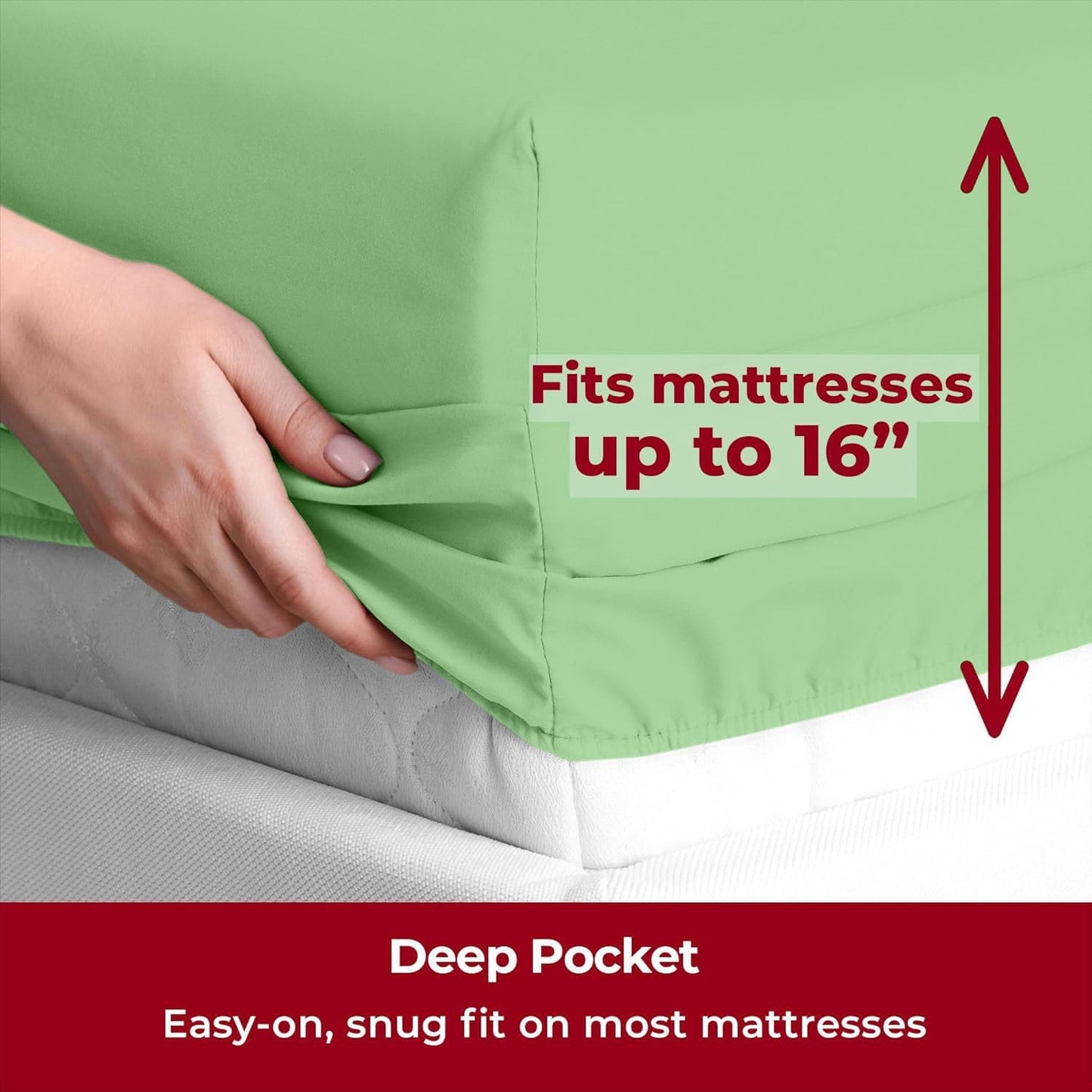 Mellanni Twin XL Sheets Set - 3 PC Iconic Collection Bedding - Hotel Luxury, Extra Soft, Cooling Bed Sheets - Wrinkle, Fade, Stain Resistant (Twin Extra Long, Pistachio)