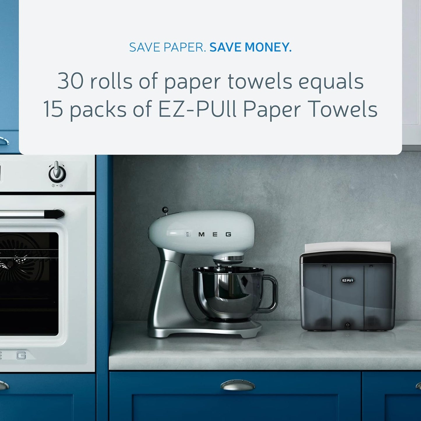 EZbrnd Countertop MULTIFOLD Paper Towel Dispenser for kitchen/bathroom/office/RV/Airbnb, Pearl Black, 4500B-EZ