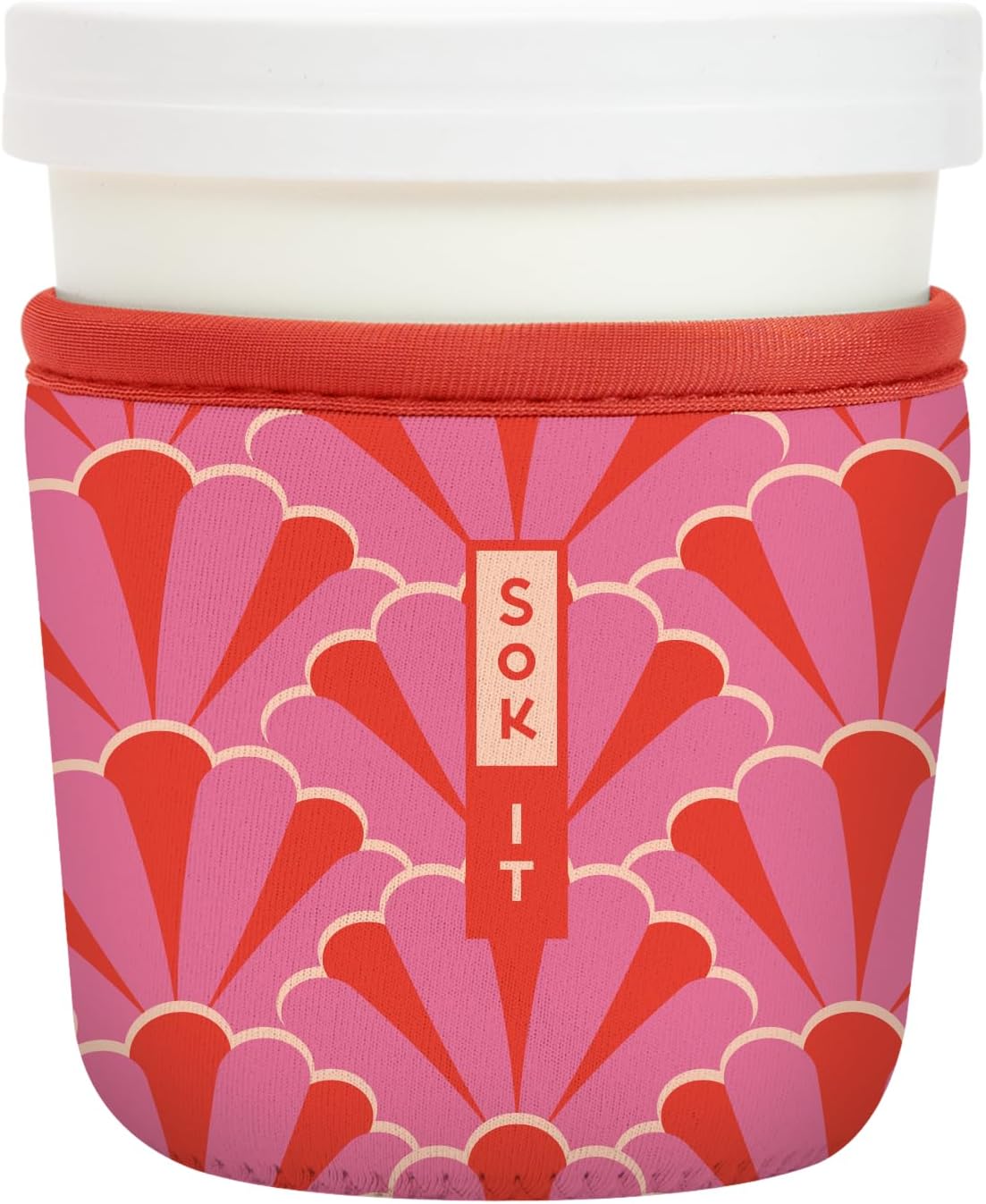 Sok It IceCreamSok Insulated Neoprene Cover (Pink Gatsby, Tapered Ice Cream Pints)
