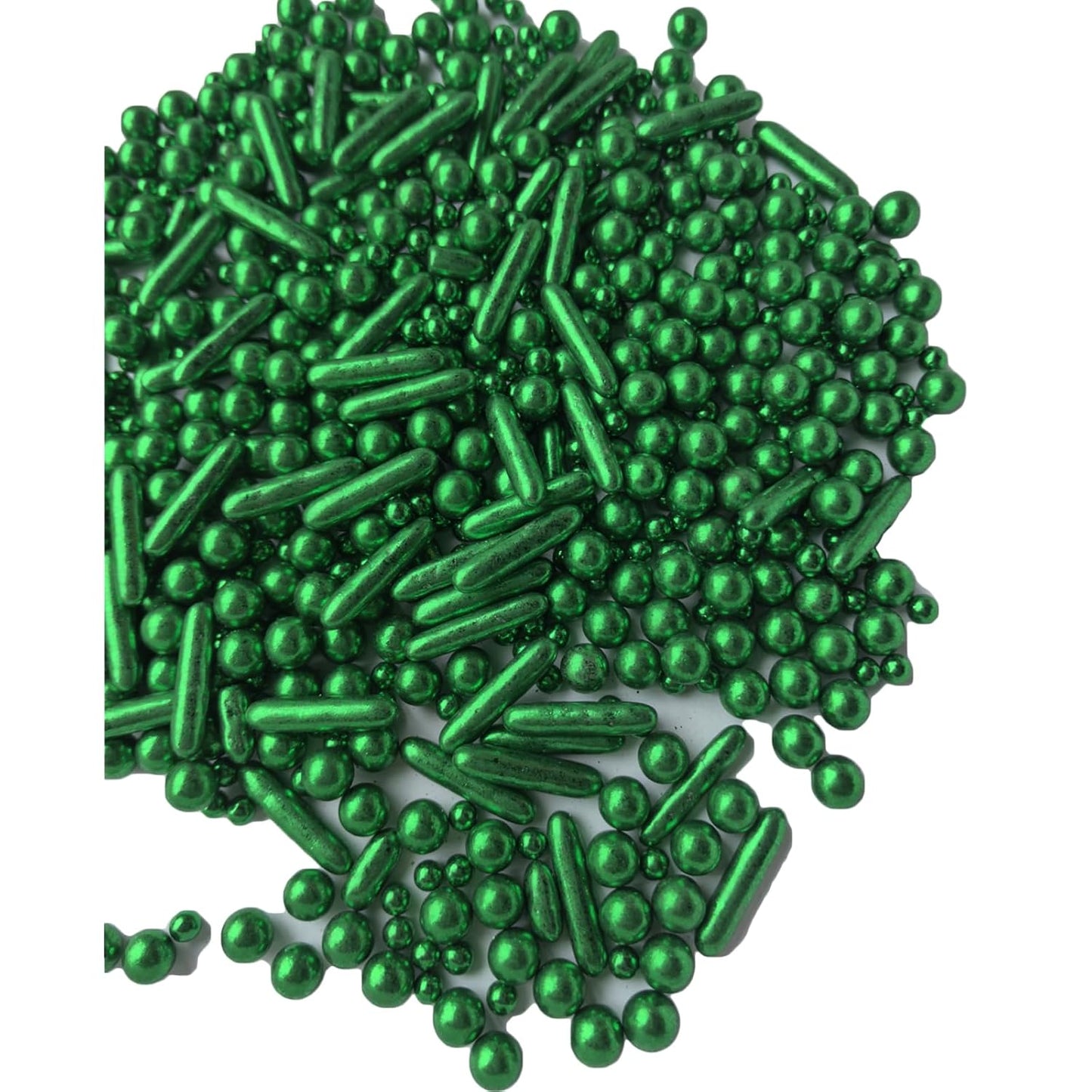 Sprinkles Green Pearl Sugar Candy Mix Size Baking Cake Decorations Cupcake Toppers Celebrations Shaker Jar Wedding Shower Party (120g/4.2oz）