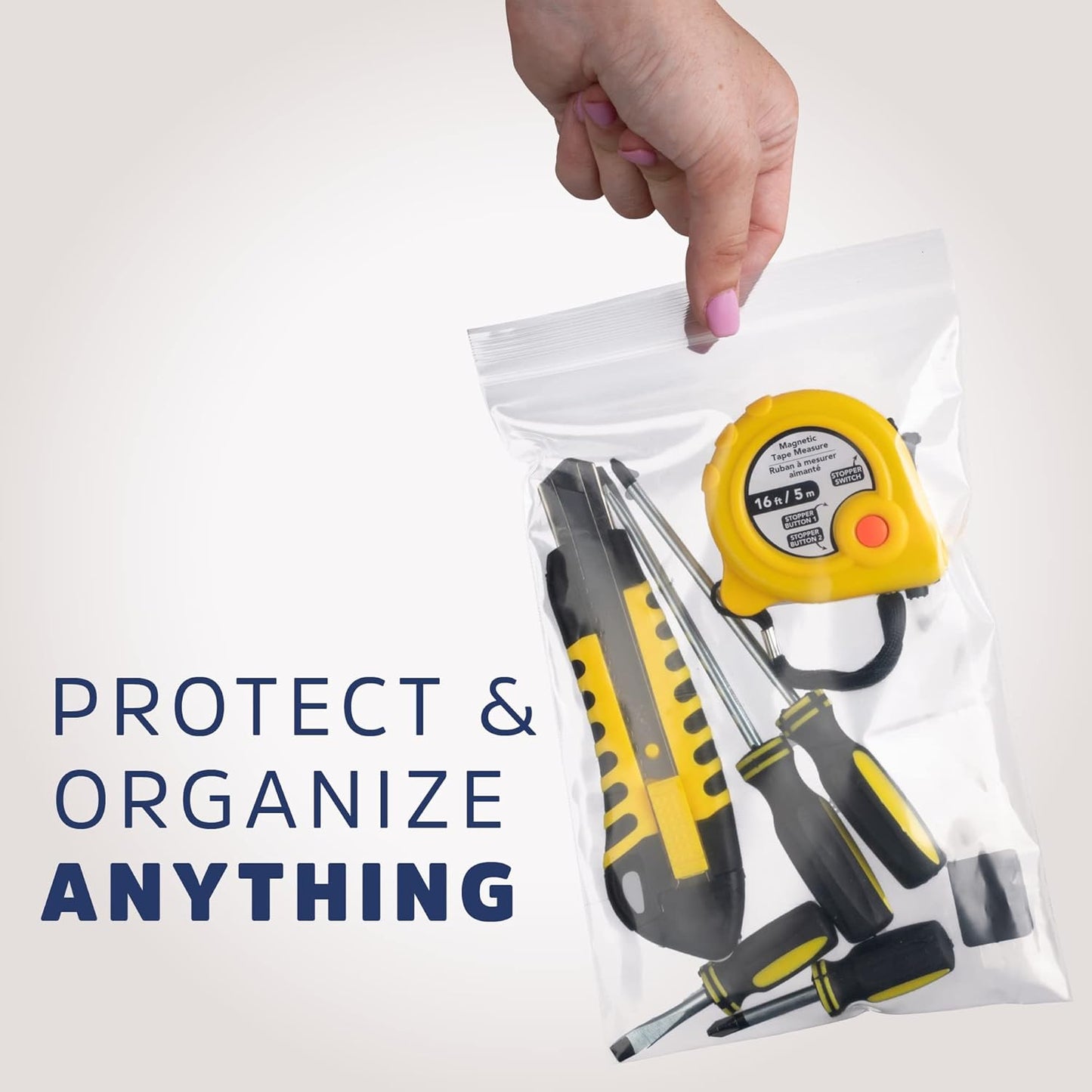 Clear Plastic Zip Sandwich Bags - Bulk GPI Pack of 200 6" x 6" 4mil Thick Heavy Duty, Strong & Durable RECLOSABLE Poly Baggies with Resealable Zipper Lock for Travel, Storage, Packaging & Shipping