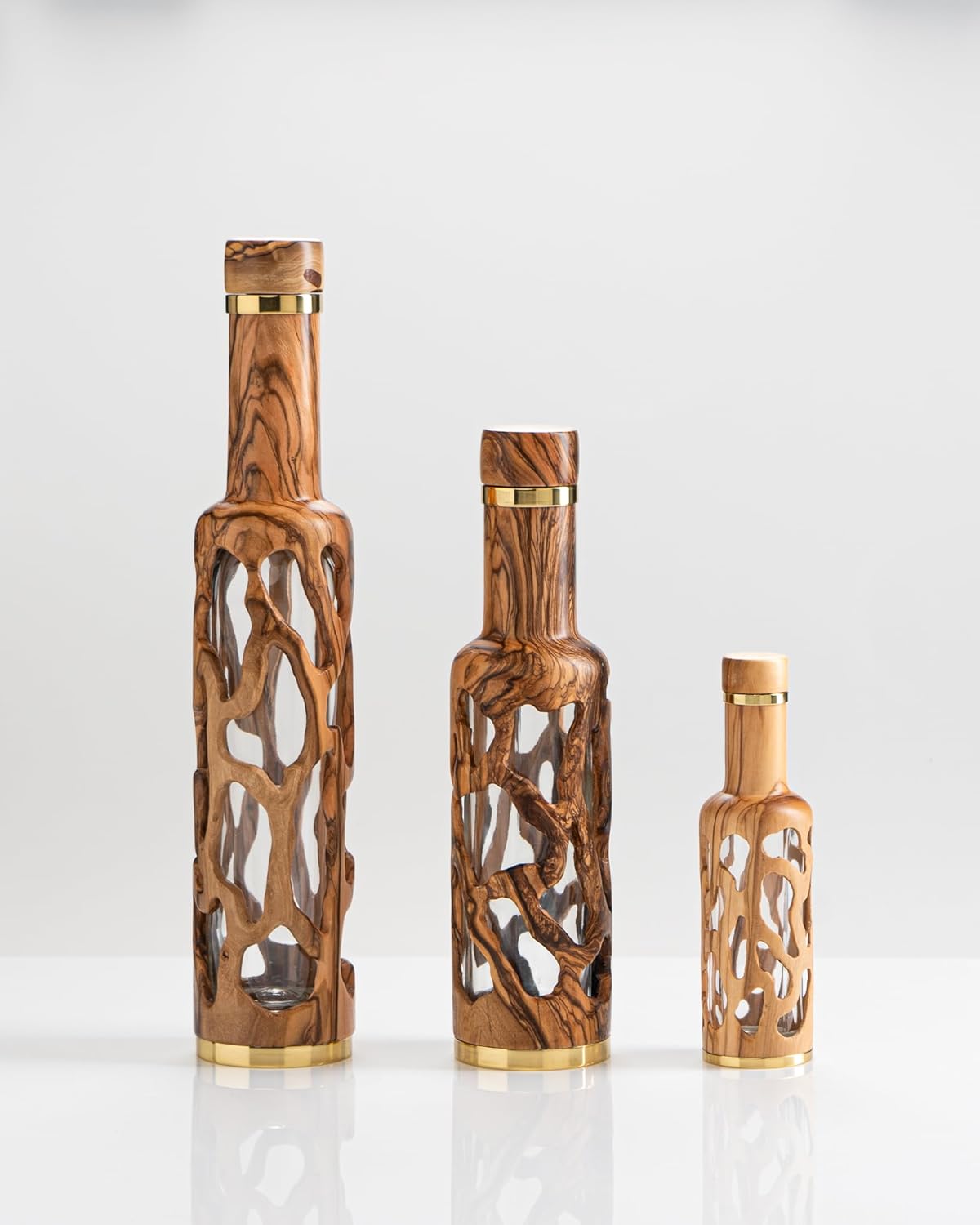 Olive wood bottle - Roots Design - 250ml