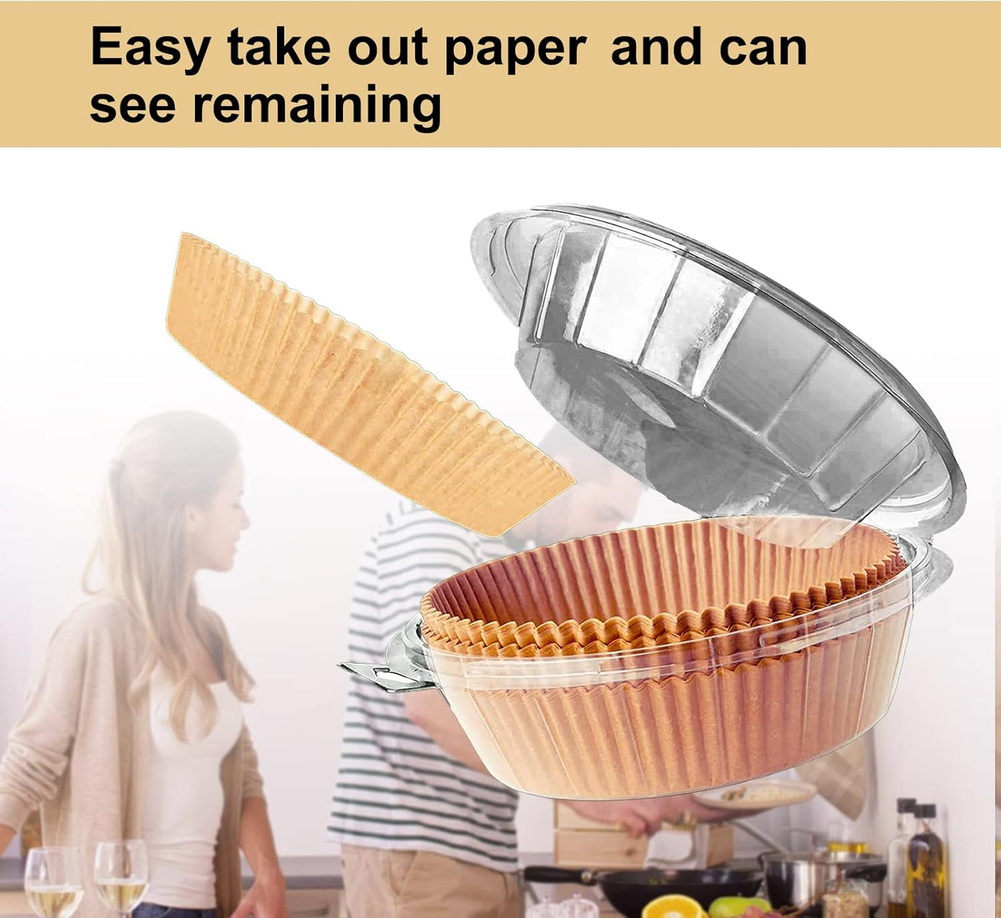Ninja Power XL Gourmia Air Fryer Disposable Paper Liners - 200pcs, 9 Inch Round Parchment Liners for 4/5/6 qt Air Fryers, Baking Paper for Oven & Microwave