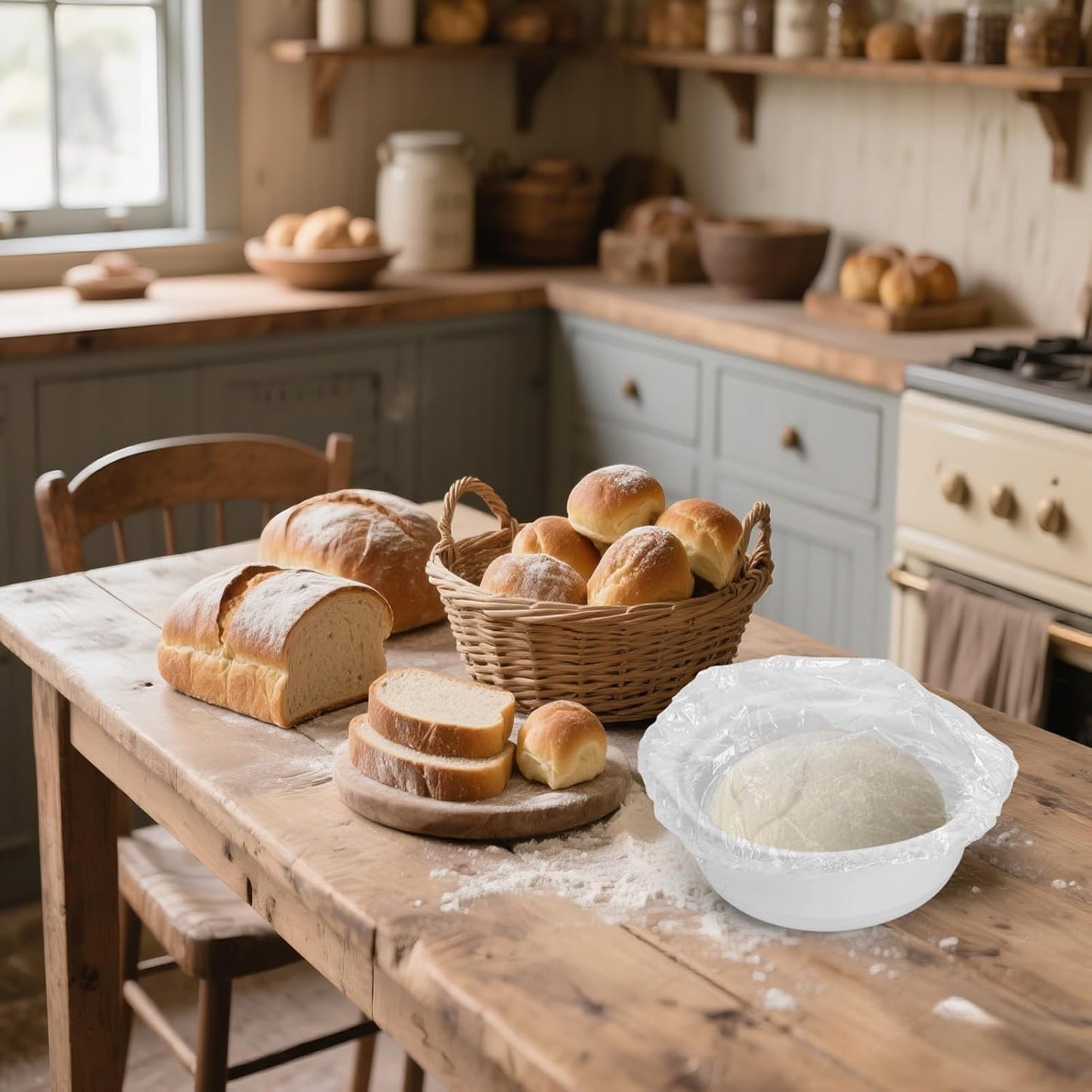 Homelove 100pcs Plastic Bowl Covers Food Cover Dish Covers, Reusable Elastic Stretch Fresh Keeping Bags, Kitchen Dining Plate Bread Proofing Food Storage Covers, Universal Kitchen Plastic Wrap