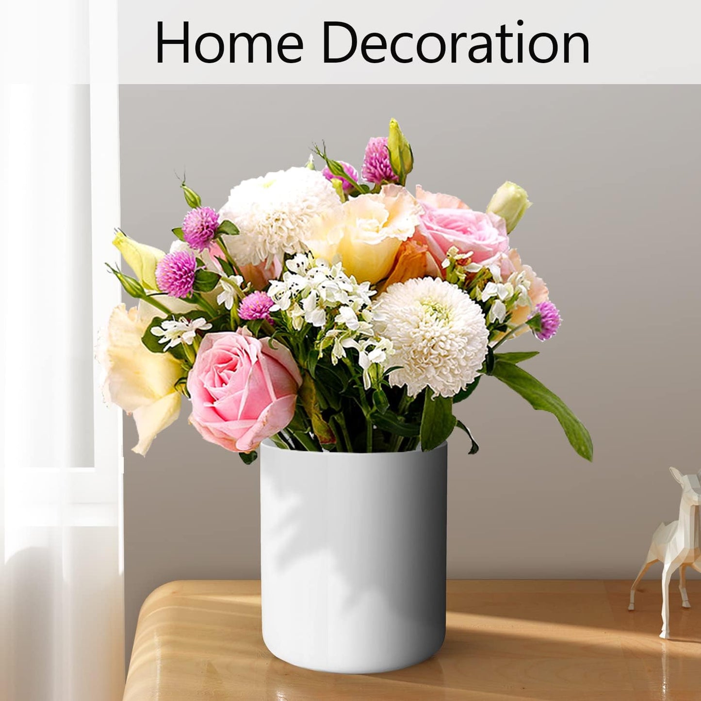 White utensil holder for Countertop, Glossy White Ceramic Utensil Holder for Kitchen Counter Easy to Clean, Modern Small Cooking Utensil Holder Spatula Crock for Décor, 4.5×6.4 IN