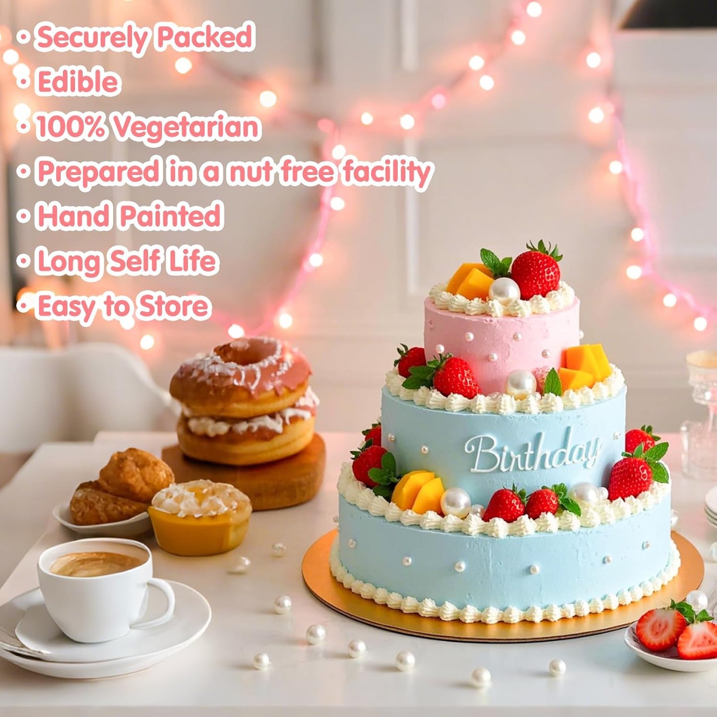 Edible White Pearl Sprinkles for Cake Decorating,Edible Pearl Sugar Mix Size 130g/4.58oz,Baking Candy Decorations,Cupcake Toppers,Cookie Donuts Ice Cream Dessert Decorating,Wedding Birthday Party Valentines Christmas Supplies