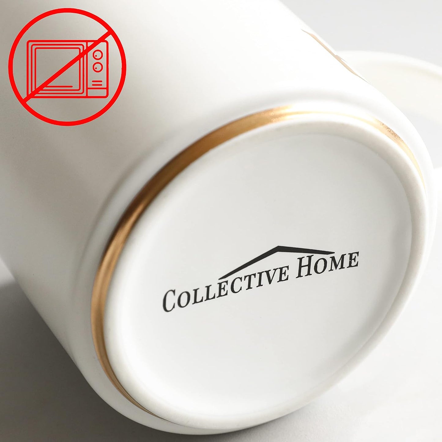 COLLECTIVE HOME - Monogram Ceramic Mugs, 15 oz Golden Initial Coffee Cups, Elegant Alphabet Tea Mugs, Elegant Personalized Mug with Gift Box, Unique Mug with Double Side Capital Letter (L)