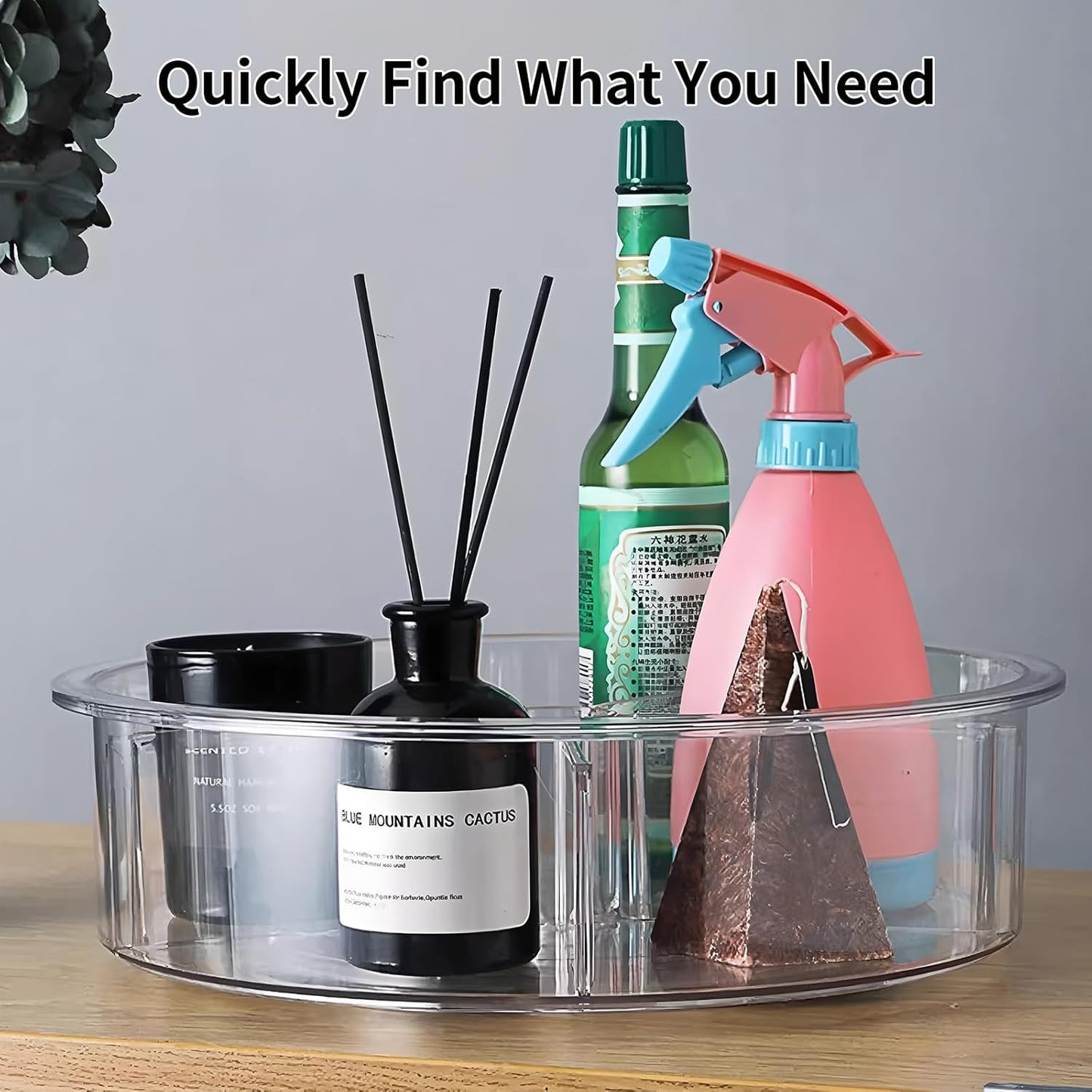 2 Pack Lazy Susan, 11.5 Inch Lazy Susan Organizer, 360 Degree Swivel, for Kitchen, Pantry, Refrigerator, Bathroom and Vanity Countertops (Clear) (2P-11.5 Inch)