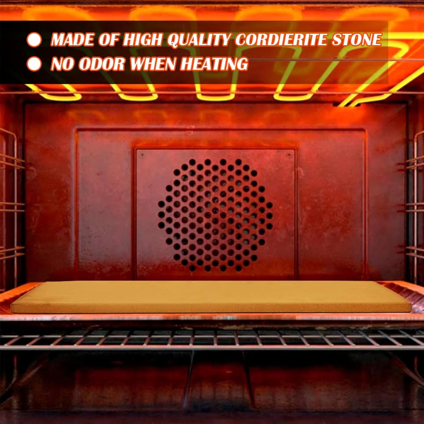 Pizza Stone Heavy Duty Ceramic Baking Stone for use in Oven & Gril - Thermal Shock Resistant, Ideal for Baking Pizza, Bread, Cookies, Rectangular Cooking Stone 15x12 Inch. (Bonus Free Scraper)