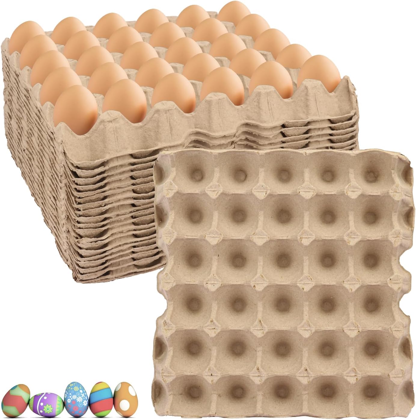 20 Flats 30-Cell Egg Crate?Holds 30 Eggs?, Cardboard Egg Cartons, Sturdy and Stackable Egg Flats, Perfect Egg Crates for Fresh Eggs, Chicken Farm, by IHDYPPEW