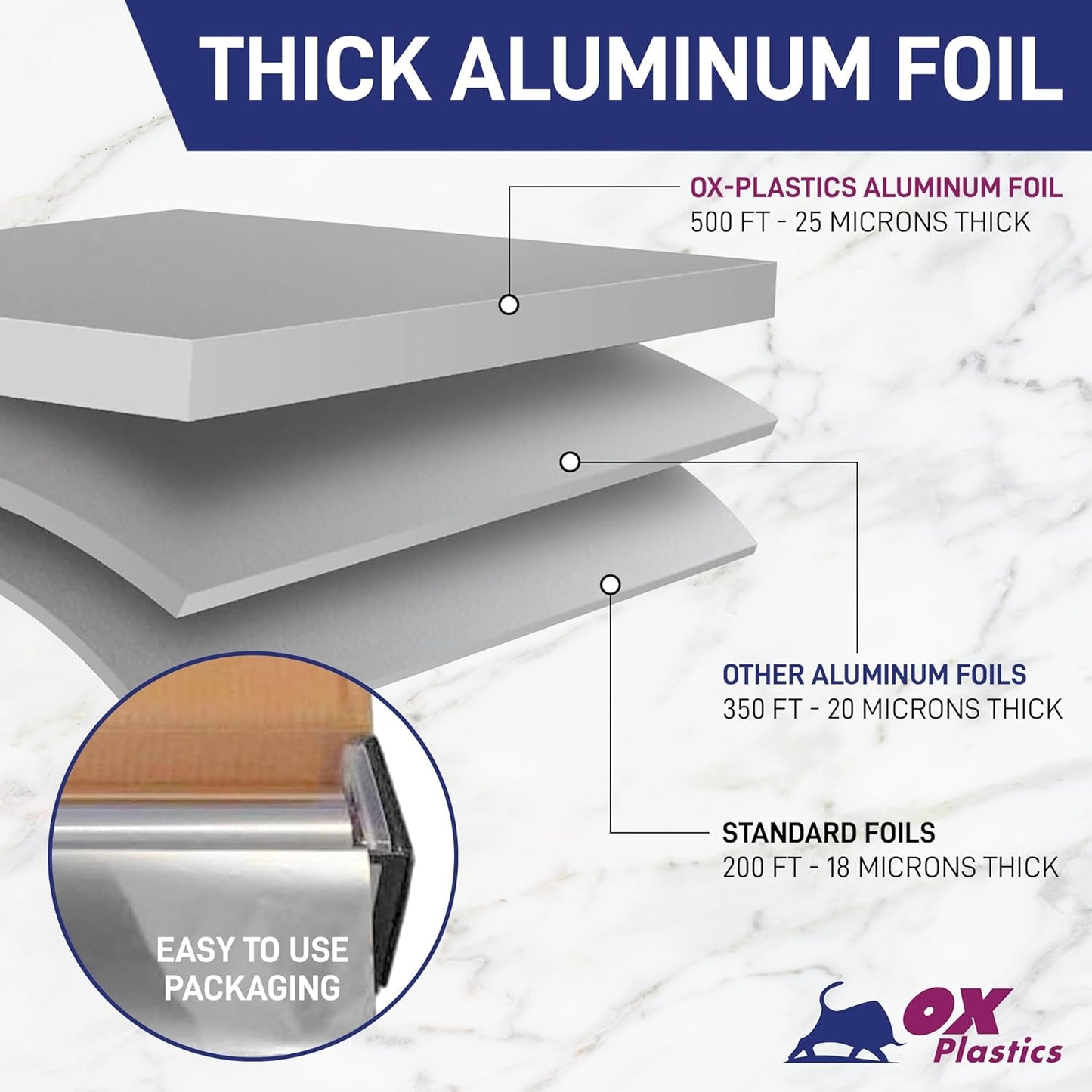Aluminum Foil Roll 18"x 500 feet (1 Pack) - Aluminum Foil Heavy-Duty, Commercial Grade for Food Service Industry - Silver Foil for Cooking & Roasting