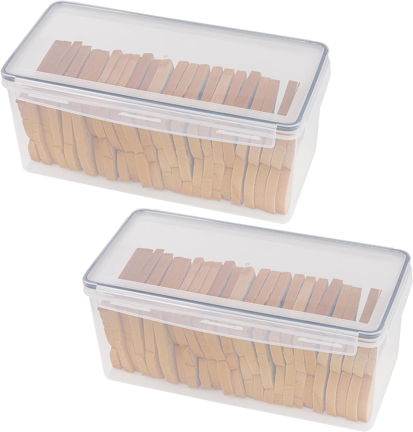 Tiawudi 2 Pack Bread Box, Plastic Bread Container, Large Sandwich Holder, Bread Storage Container for Kitchen Counter, Bread Keeper with Airtight Lid, Bread Saver, 9 Qt / 8.5L Each