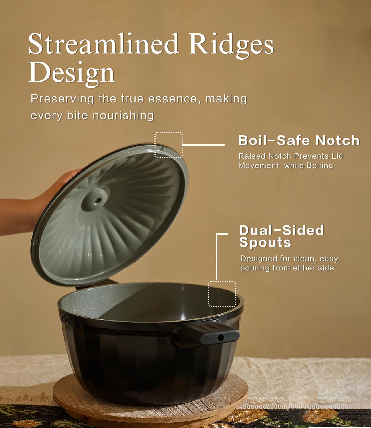 Nonstick Ceramic Cookware Set (7 Piece)–Titanium Cast Aluminum Pots and Pans Set with Lids, Non Toxic PFAS-Free Compatible with All Stovetops–Jet Black