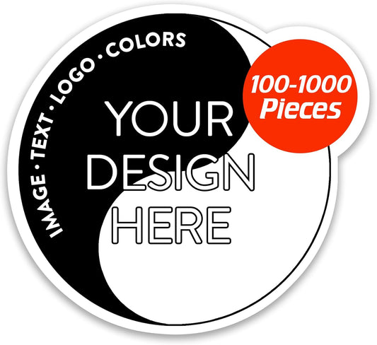 5-1000 Custom Vinyl Stickers - Upload Your own Image, Text, Design, Logo - Personalized Logo Labels for Handmade, Packaging, Bottle, Jars, Candle, Brand Stickers (White, 1x1)