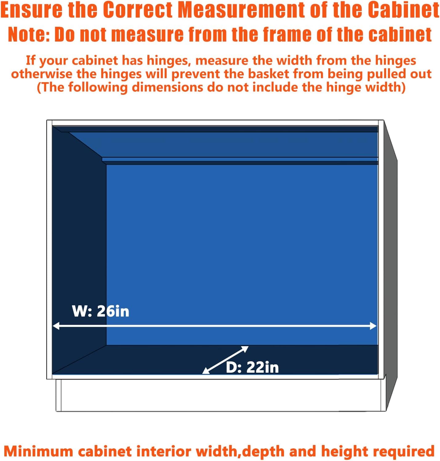 ROOMTEC Pull Out Cabinet Organizer, Cabinet Pull Out Shelves 25½" W x 21½" D, Heavy Duty Cabinet Drawers Slide Out Kitchen Cabinet Organizers Storage Shelf