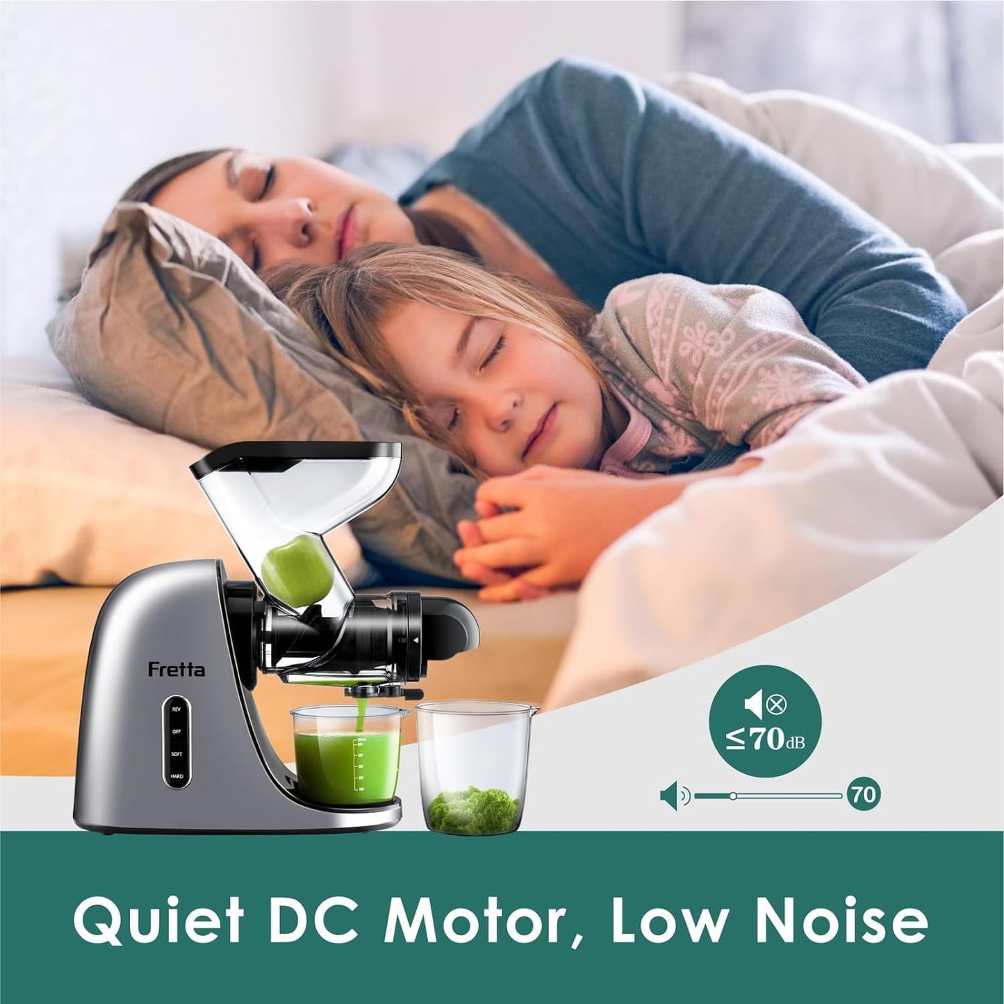 Juicer Machines Vegetable and Fruit, Cold Press Juicer, High Juice Yield Masticating Juicer,Juicer Squeezer with Reverse Function, Tritan Material, Easy to Use and Clean 200W(Silver)