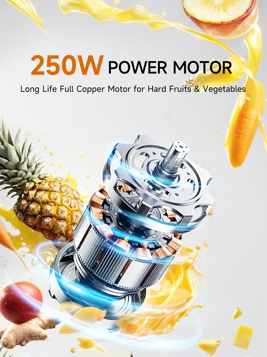 Masticating Slow Juicers for Leafy Greens Tomato Celery Carrot Wheatgrass, Cold Press Slow Juicer Machines Quiet Motor Easy Clean, Vegetable and Fruit Juice Extractor BPA-Free Dry Pulp Dishwasher Safe