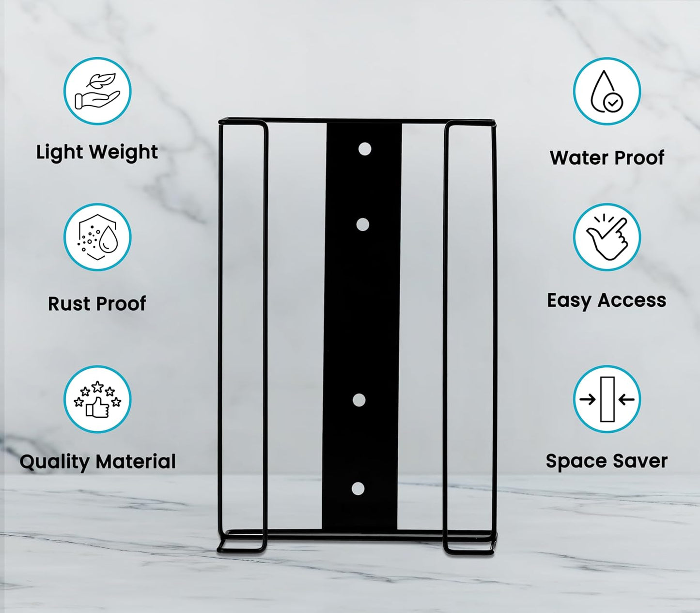 Alpine Glove Holder for Wall Mount Latex Gloves - Wire Box Dispenser for Disposable Gloves, Tissues, Masks, Wipes & More - Fits 4 Boxes (Black)