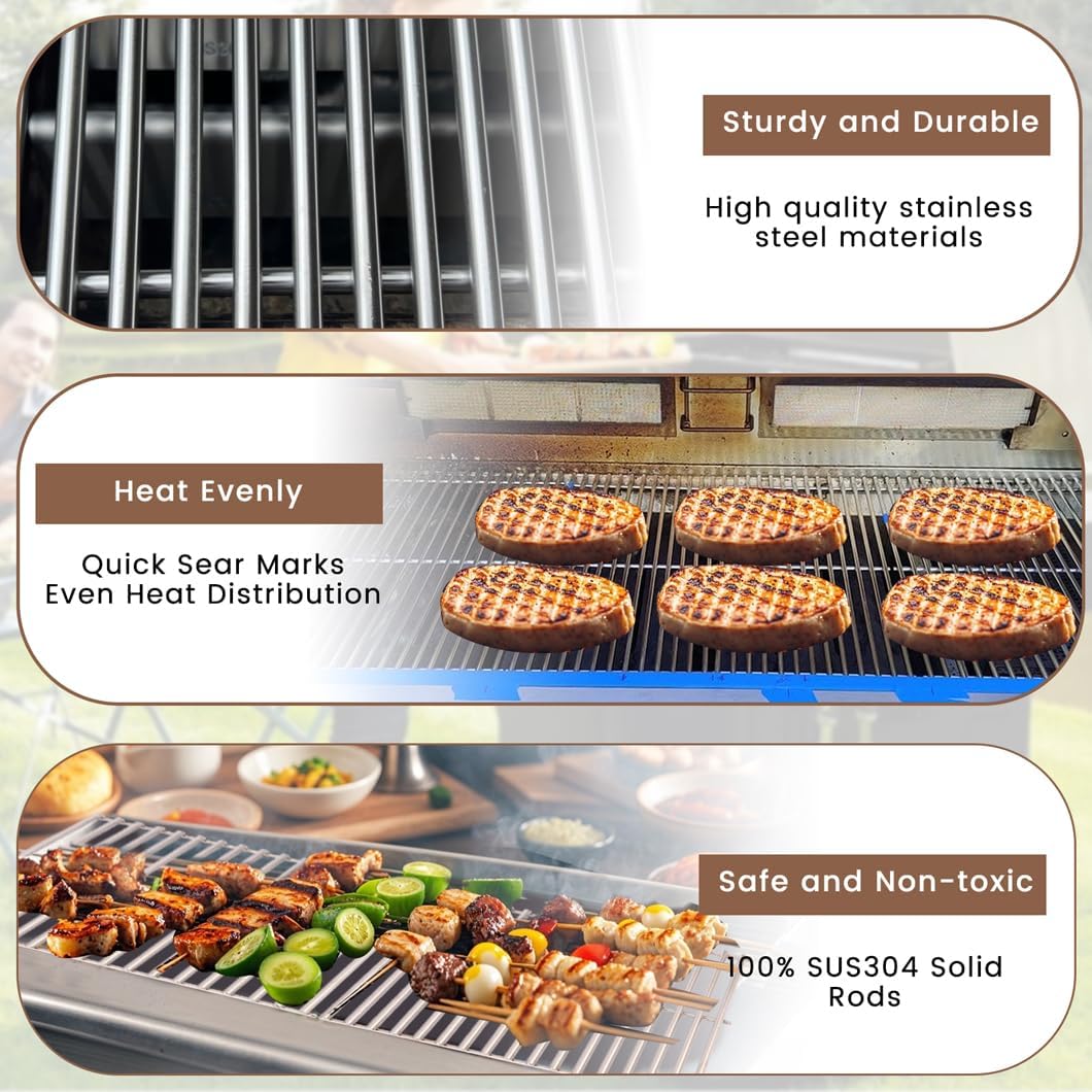 SA05-1300B (3-Pack) Stainless Steel Cooking Grates Grid for Use On Dyna-Glo Grill Model Dge530Bsp-D and Dge530Gsp-D,DGE530SSP-D