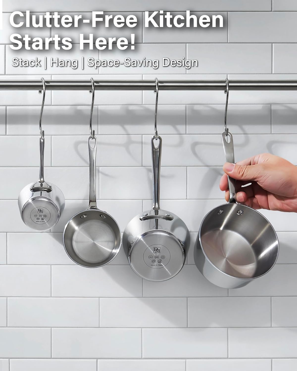 D&M Butter Warmer 0.23 Quart, Multi-Ply Clad Stainless Steel Milk Frother and Chocolate Melting Pot, Small Saucepan for Induction Stovetop, Coffee, Butter, Syrup