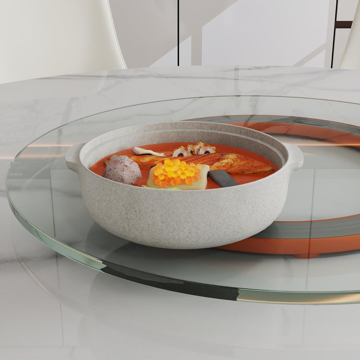 23.6" Lazy Susan for Table Top Tempered Glass Rotating Serving Tray for Dining Table, Kitchen Lazy Susan Organizer Spinning Rotating Food Server Party Centerpieces