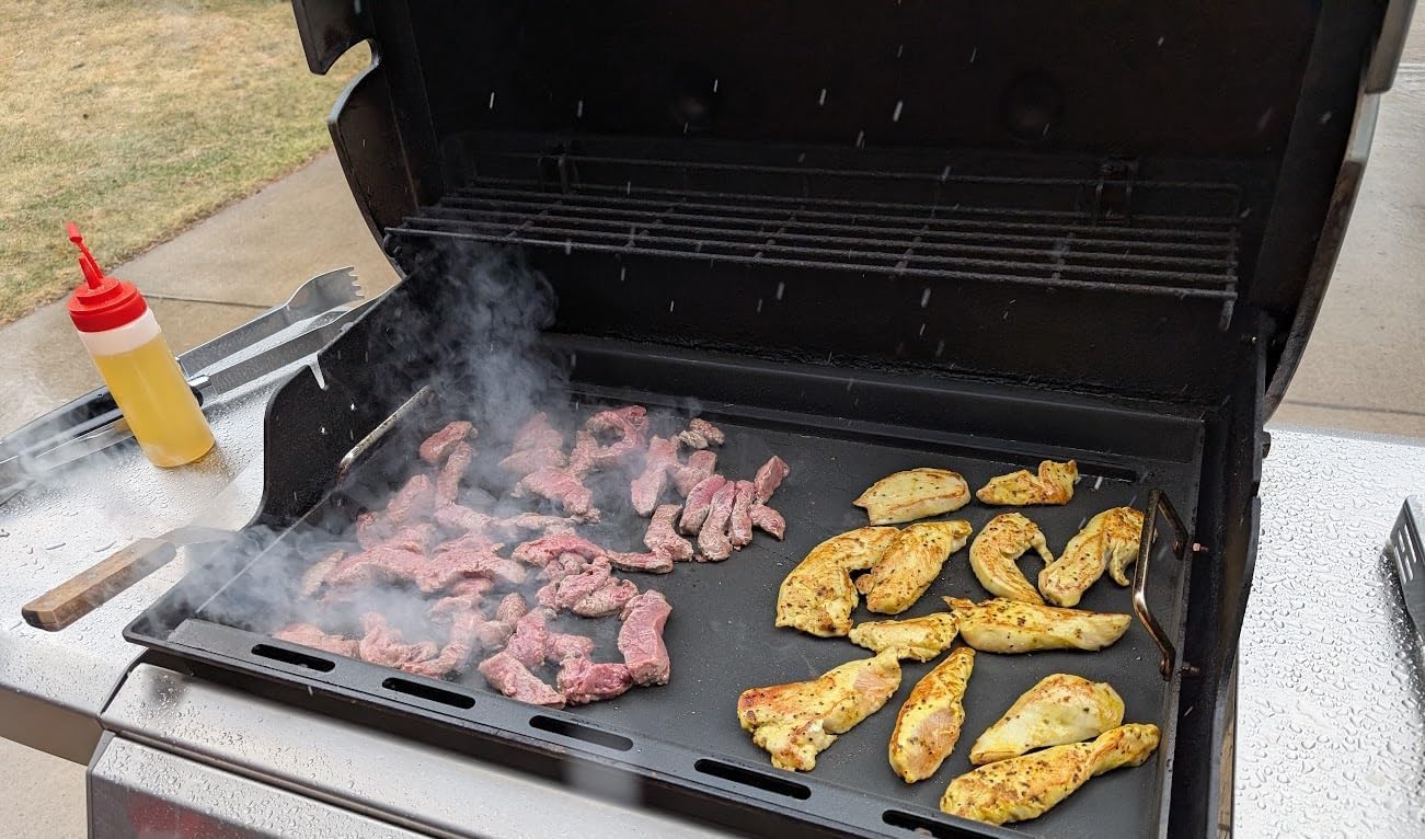 Full Size Griddle with Handles for Kitchen Aid 720-0745D 730-0745, Flat Top Grill Insert Replacement for KitchenAid 730-0745B 730-0745D 720-0819 740-0780, Carbon Steel, Non-stick