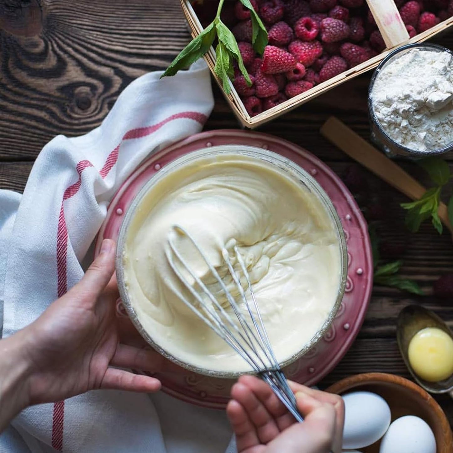 Mini Whisk - 10-Inch Professional Heavy-Duty 304 Stainless-Steel Wire Whisk for Cooking, Baking & Mixing (Silver Spiral Handle) - Perfect for Sauces, Batter, Eggs & Creams