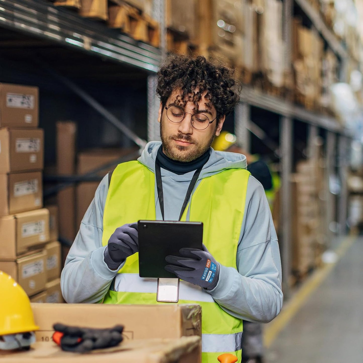 KAYGO Safety Work Gloves MicroFoam Nitrile Coated-12 Pairs KG18NB,Seamless Knit Nylon Glove with full fingers Touchscreen, Ideal for General Purpose,Automotive,Home Improvement, Black,S