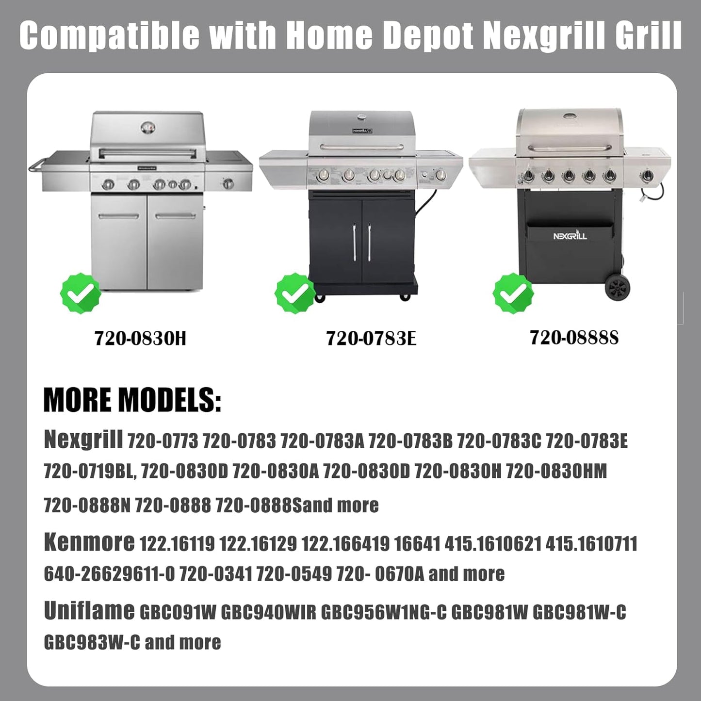 SafBbcue Full Size Griddle Inserts for Home Depot Nexgrill 720-0830H 720-0888 720-0783E Flat Top Griddle for Nexgrill Replacement Parts 720-0830 720-0958 720-0670A 720-0830D, Carbon Steel
