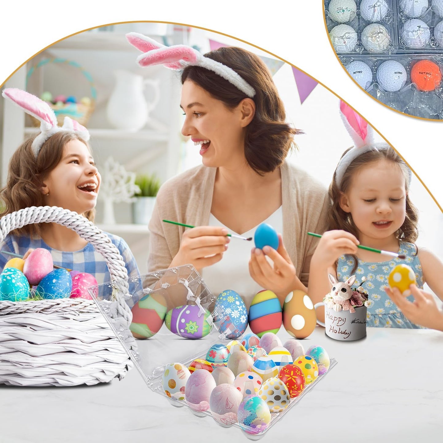 50 Pack Bulk Egg Cartons, Clear Plastic Chicken Egg Holders, Egg Tray Carton Holder for Home & Kitchen, Farm & Market Use, An Eco-Friendly Egg Storage Solution, 20 Grids(Medium Size)