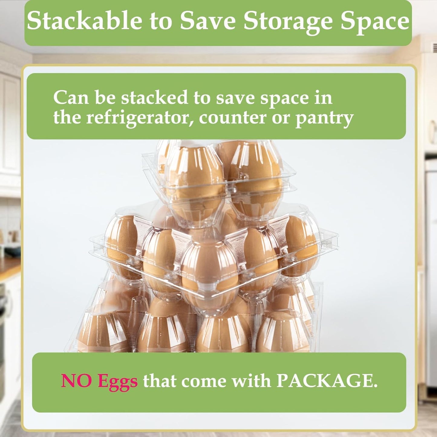 60 PCS Clear Egg Cartons, Egg Cartons Cheap Bulk Plastic Egg Holders for Home Ranch Chicken Farm Market