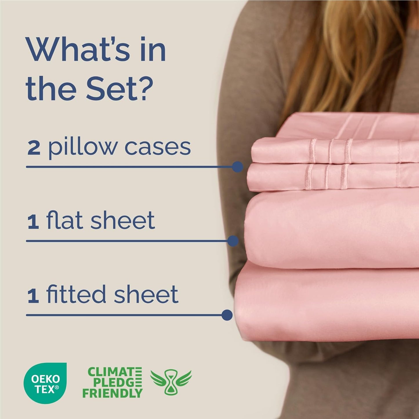 Full Size 4 Piece Sheet Set - Comfy Breathable & Cooling Bed Sheets Set - Hotel Luxury Bedding for Women, Men, Kids, Teens, Boys & Girls - Deep Pockets, Ultra-Soft, Wrinkle Free - Oeko-Tex - Baby Pink