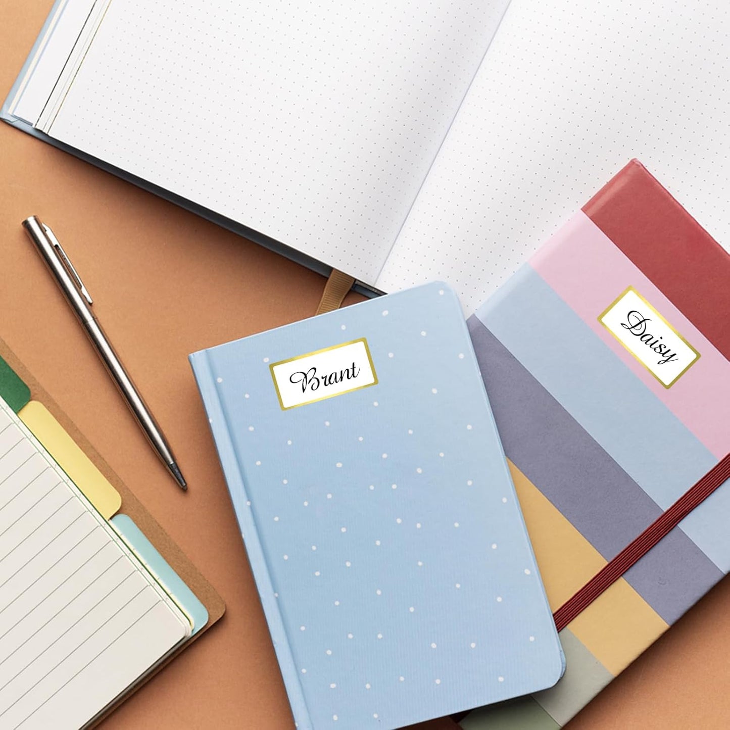 600 Golden Border Removable Freezer Labels Water Oil Resistant with Perforation Line for Food Containers Jars Pantry Organization (Ink Quick-Dry，1” x 2”)