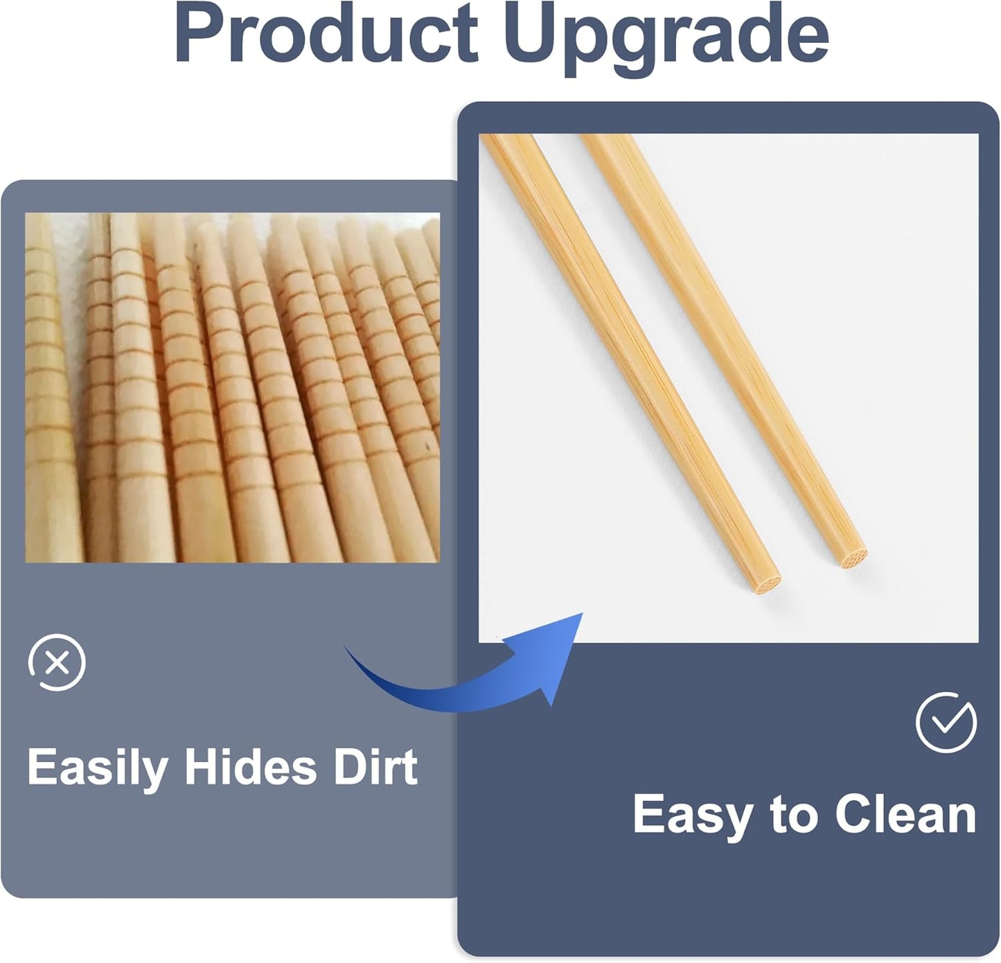 Bamboo Chopsticks Reusable 20Pairs | Eating | Non slip | Chinese -（9.45in）