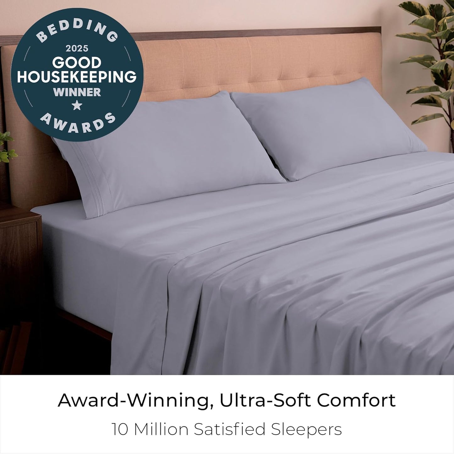 Mellanni King Sheets Set - 4 PC Iconic Collection Bedding - Hotel Luxury, Extra Soft, Cooling Bed Sheets - Wrinkle, Fade, Stain Resistant (King, Lavender)