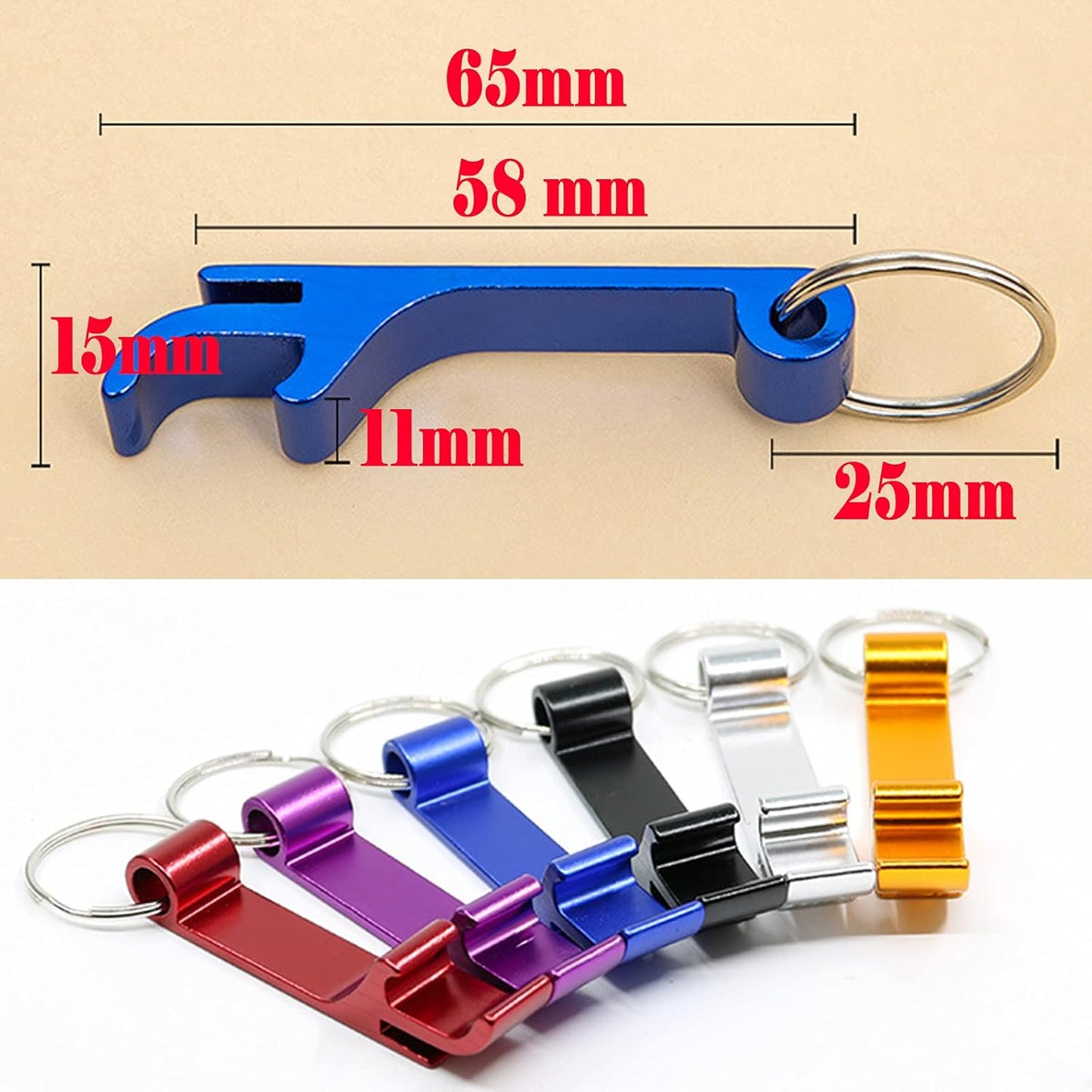 Bottle Opener Keychain Bulk 20 Multicolor Aluminum Can Beer Opener Ring Gift for Party Favor Wedding Favor Bartender Groomsmen Fathers Day