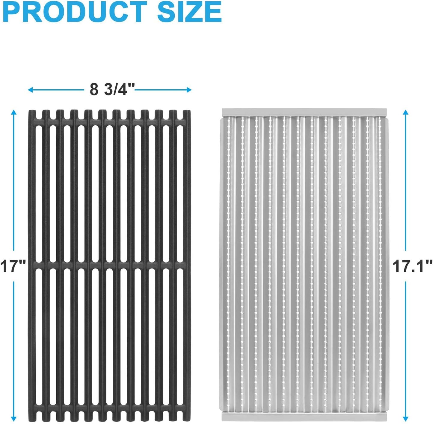 Cast Iron Grill Grates and Emitter Plates for Charbroil TRU-Infrared 463644220 463632320 463642316 463675016 463644220 463245518 463675016P1 463642316 463644220 G362-2100-W1, G369-0030-W2