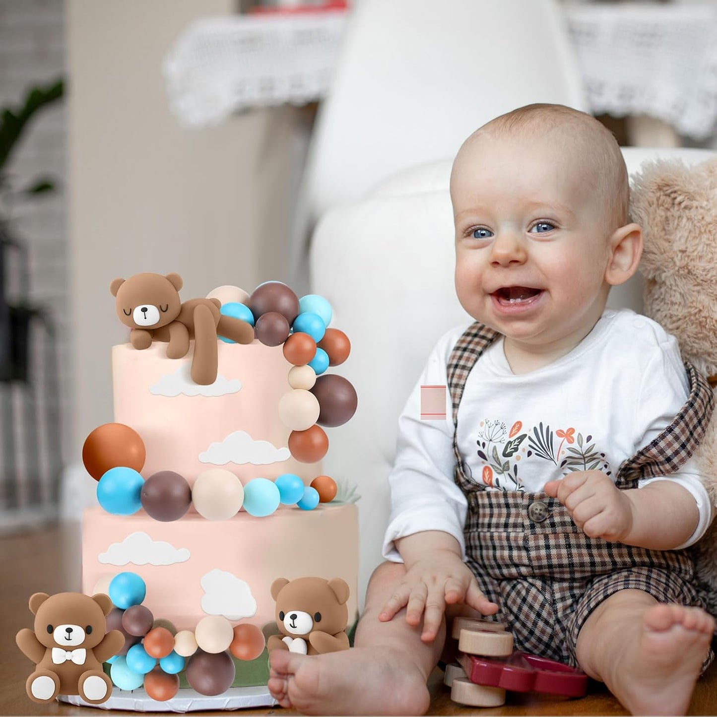 108 Pcs Balls Cake Topper DIY Cupcake Insert Foam Balloons for Cake Baking Wedding Anniversary Birthday Decoration(Retro Colors,Multi Sizes)