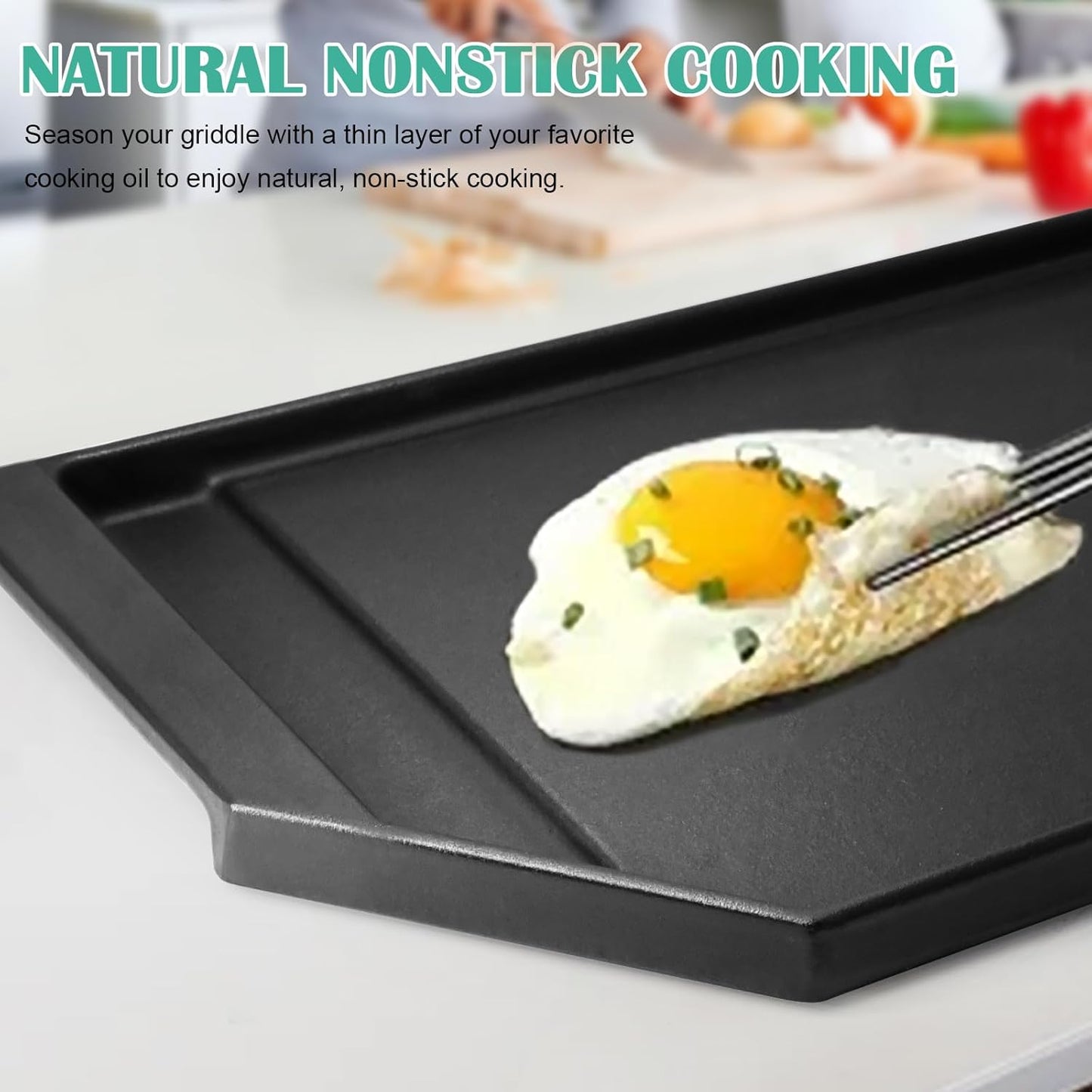 Cast Iron Griddle Replacement for GE Stove Top - Gas Griddle Plate for GE JGP5030SLSS, JGP5030DLBB, Cafe CGP9530SLSS, Profile PGP7030SLSS, PGP7030SL1SS, PGP9030SLSS 5 Burner Cooktop Pan