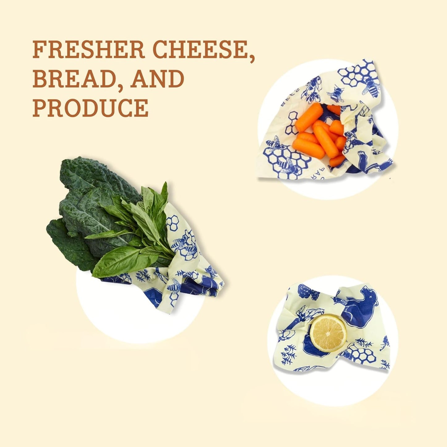 Bee's Wrap Beeswax Wraps for Food - Bees + Bears Cut to Size 14x52" Wax Paper Roll - Made in USA Reusable Waxed Paper & Bowl Covers - Organic & Eco-Friendly Alternative to Aluminum Foil & Plastic Wrap