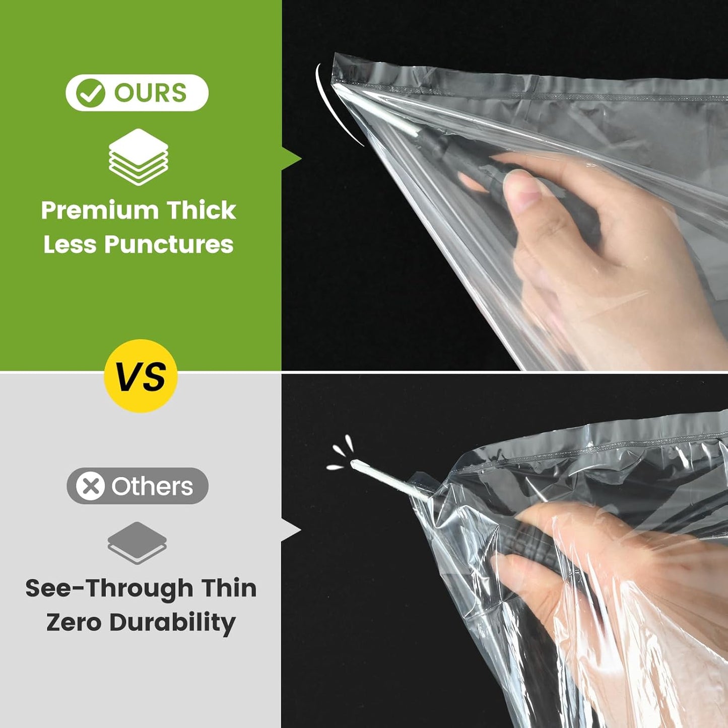 KOOC Slow Cooker Liners 13x21 inch 10 Count Large Size Disposable Pot Liners Cooking Bags Fit 3QT to 8.5QT Pot BPA Free Fresh Locking Seal Design