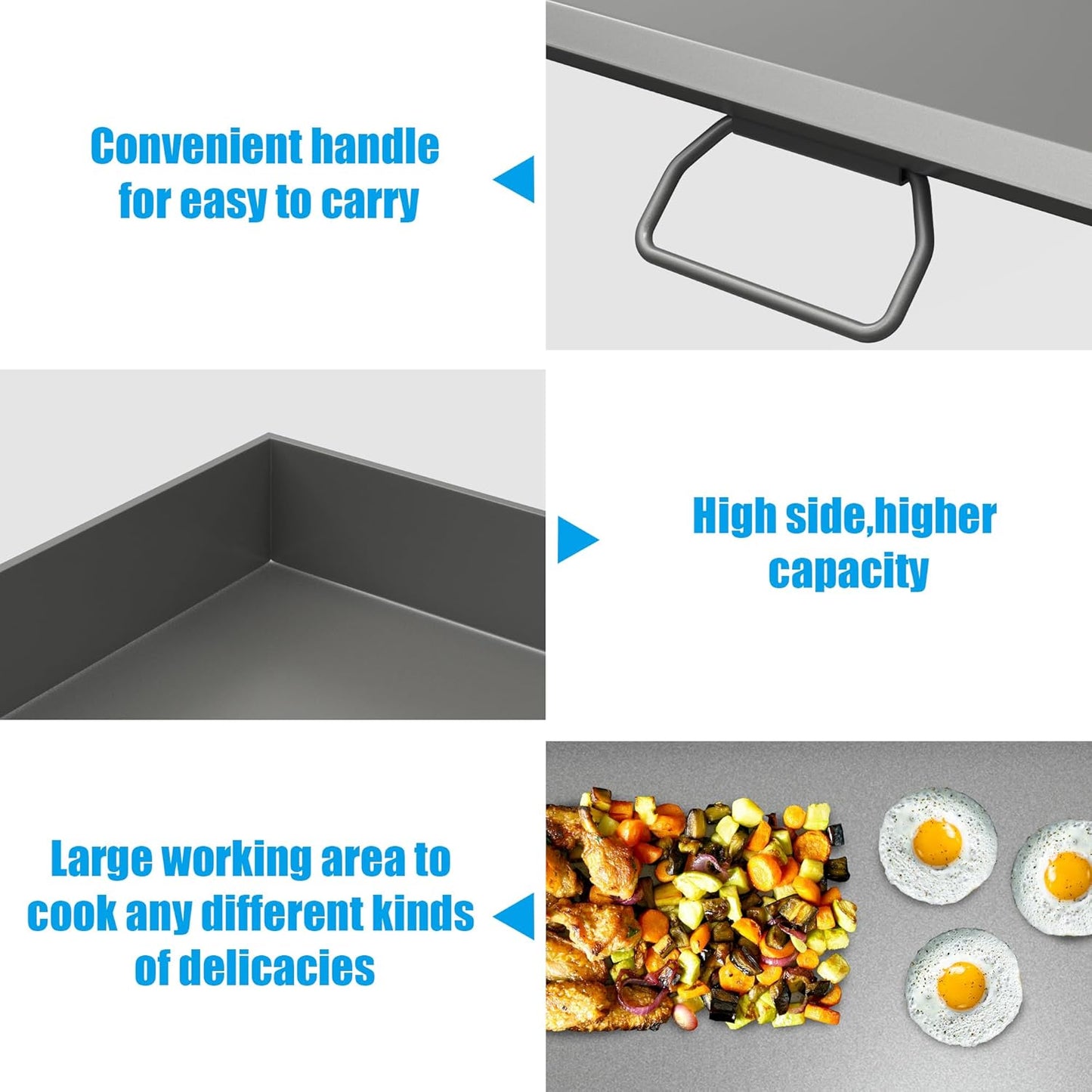 Professional 14x32 in Flat Top Steel Griddle for Camp Chef EX60LW EX60P,Fry Griddle Accessories for Camp Chef 2 Burner Propane Stove Grill,1 Carry Bag