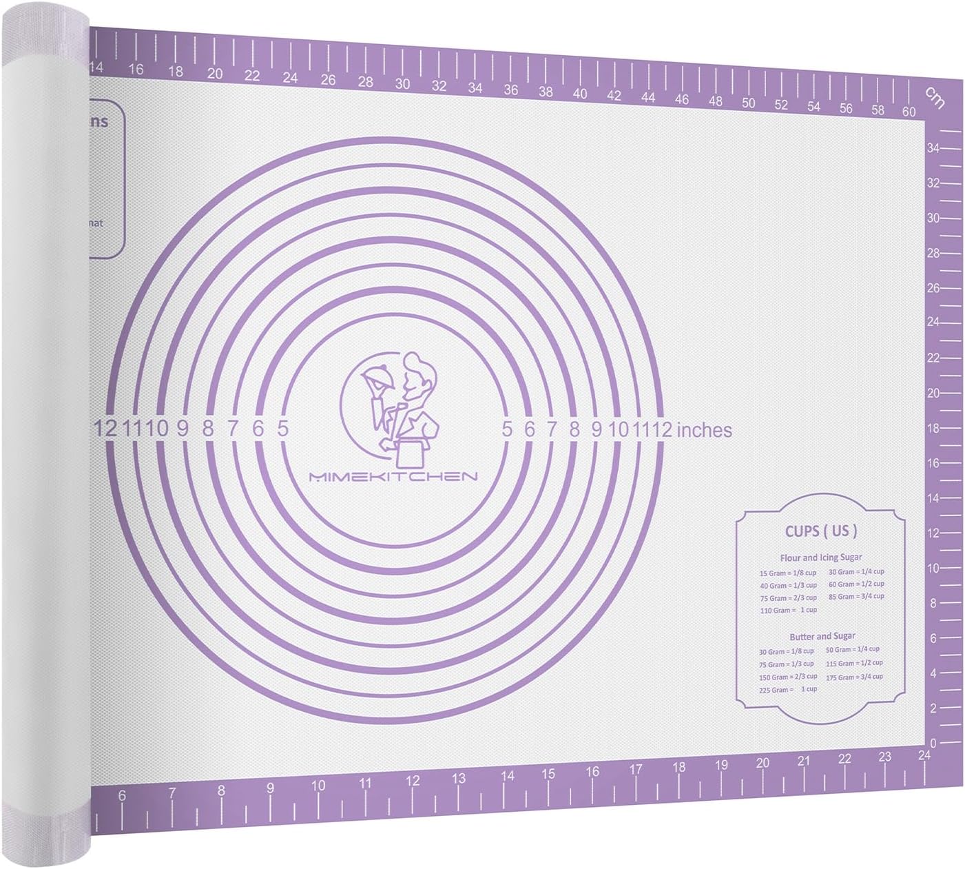 Silicone Mat for Baking, Non Stick Silicone Pastry Mat for Dough Pie Crust, Rolling Mats for Making Cookies Macarons Bread, Easy to Clean& Store