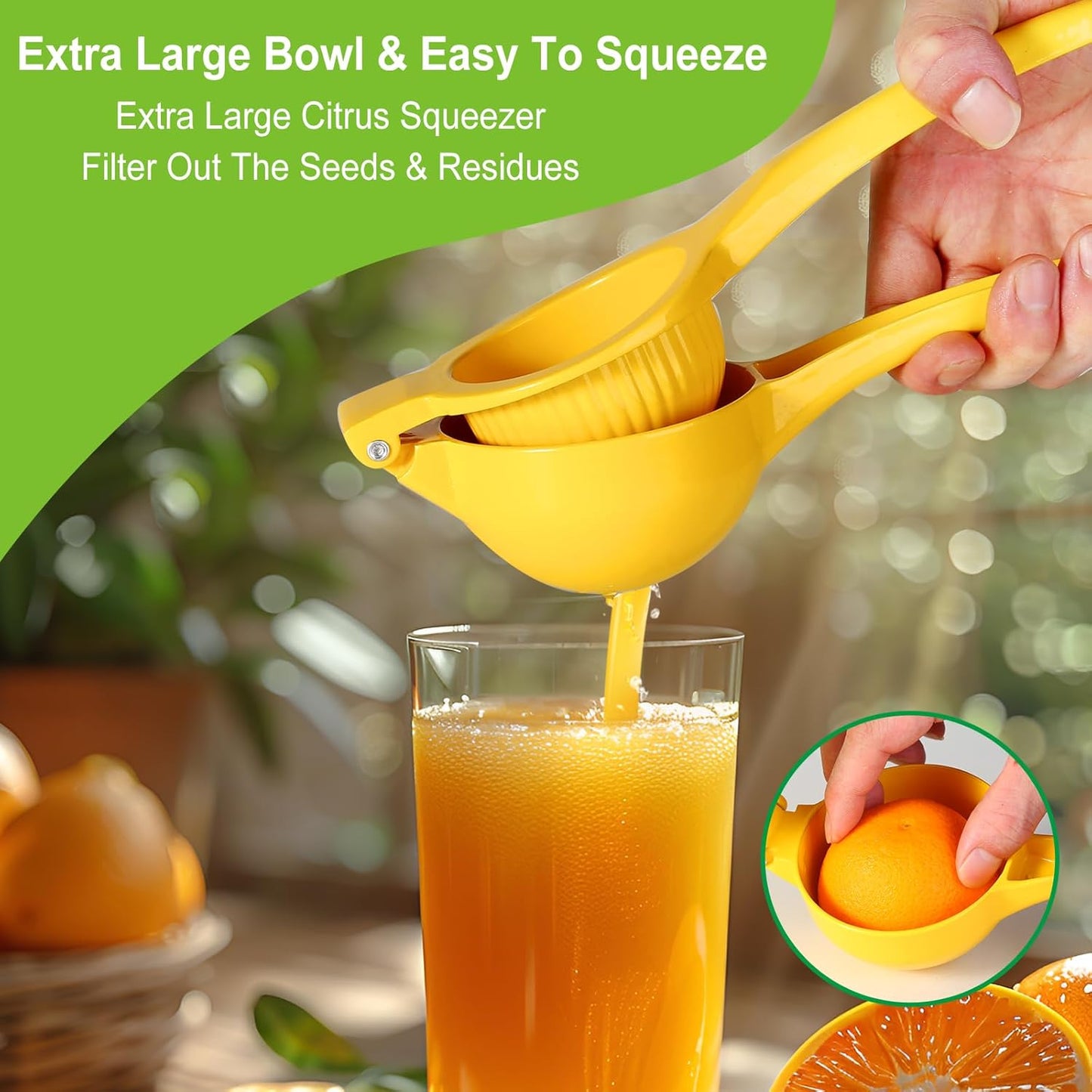 TEZZ Extra Large Citrus Squeezer, Premium Heavy Duty Mental Handhelp Juicer for Lemon, 3.5 Inch Hand Press Lemon Juice Squeeze, Lime Squeezer Bar Tool, Manual Citrus Press