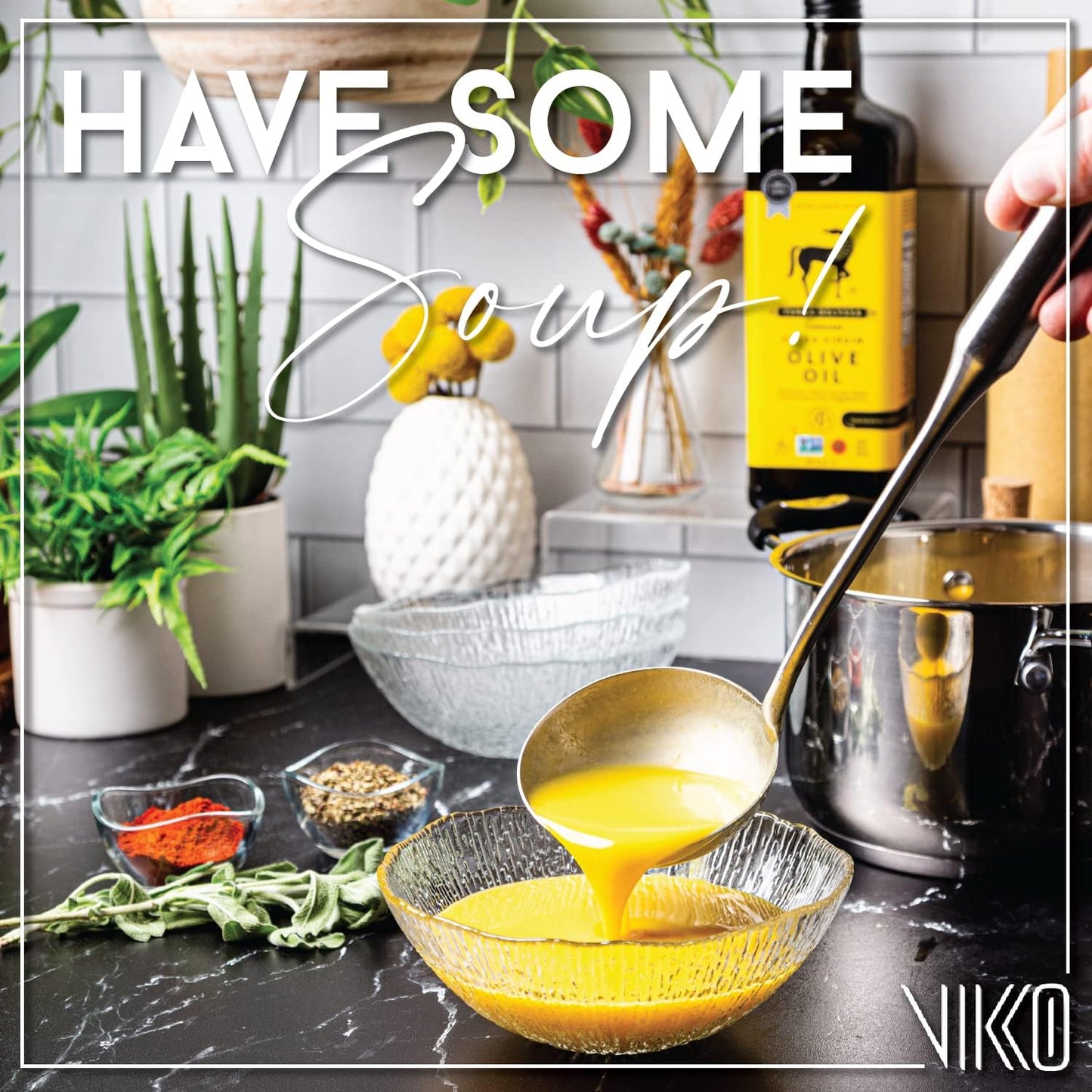 Vikko Soup Bowls, 6.5 Inch Salad Bowls, Glass Soup Bowls, Elegant Textured Glass Bowls, Set of 6, Dishwasher Safe