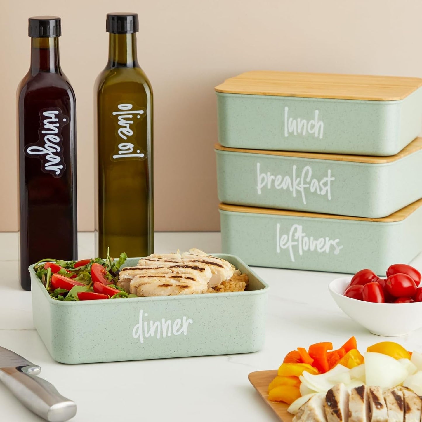 Talented Kitchen 158 White Script Kitchen Pantry Labels for Food Containers, Clear Removable Stickers for Fridge Organization, Freezer, Jar Storage