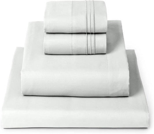 Mellanni California King Sheets Set - 4 PC Iconic Collection Bedding - Hotel Luxury, Extra Soft, Cooling Bed Sheets - Wrinkle, Fade, Stain Resistant (Cal King, Ivory)