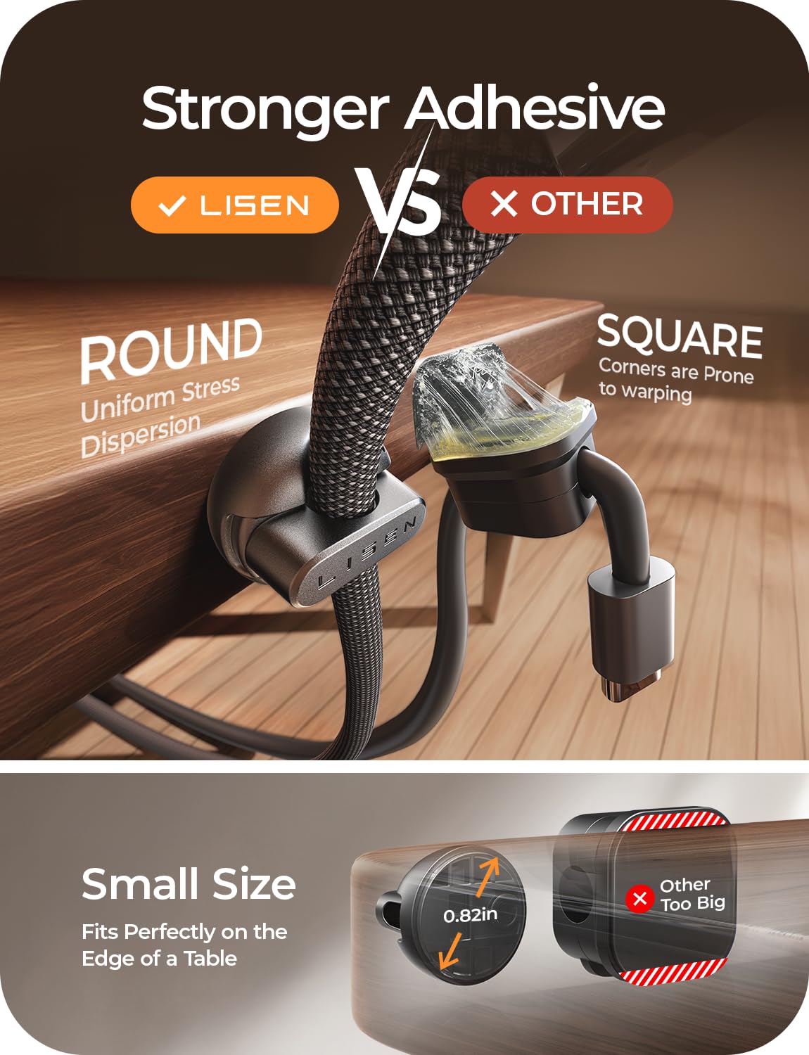 10 Pack Magnetic Cable Clips [2025 Minimum Size] LISEN Halloween Decor Christmas Decorations Indoor, Magnetic Cord Holder for Nightstand Desk, Cable Management for Home Office Organizer Dorm Wall Car