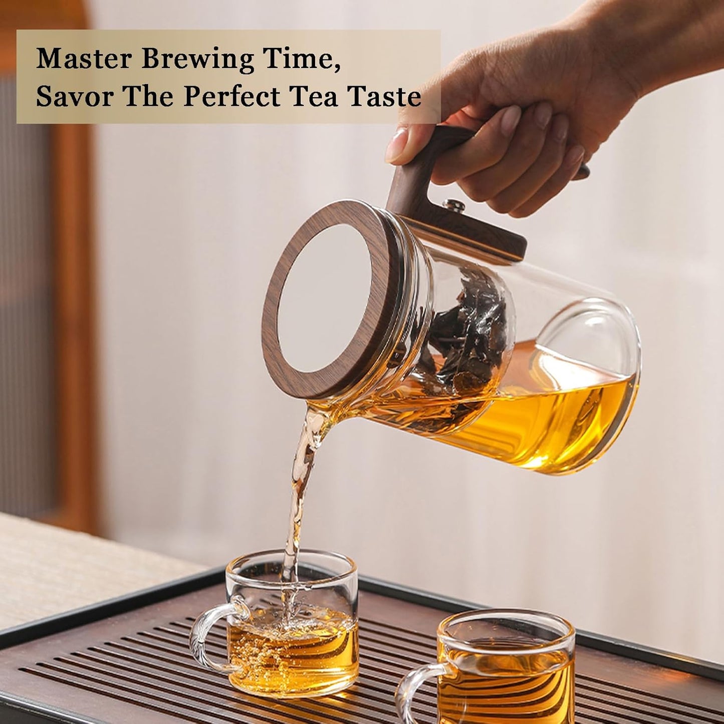 Enchanti Tea Pot - 800ml/27.1oz Witchcraft Magic Glass Teapot, Magnetic Water Separation Design, Borosilicate Infuser Pot with Strainer for Loose Leaf & Herbal Teas, Ideal for Tea Maker